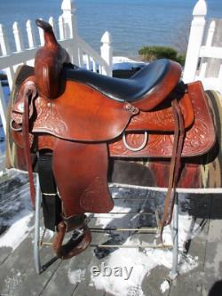 15'' Bar J #805 Stage Coach West Western Trail Saddle Fqhbars 30 Lbs