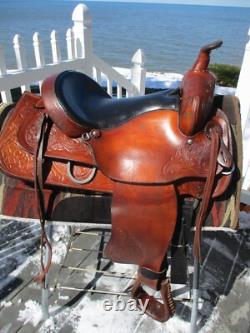 15'' Bar J #805 Stage Coach West Western Trail Saddle Fqhbars 30 Lbs