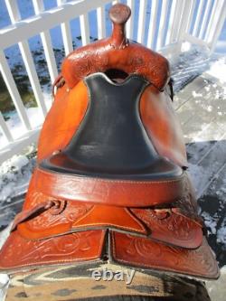 15'' Bar J #805 Stage Coach West Western Trail Saddle Fqhbars 30 Lbs