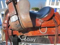 15'' Bar J #805 Stage Coach West Western Trail Saddle Fqhbars 30 Lbs