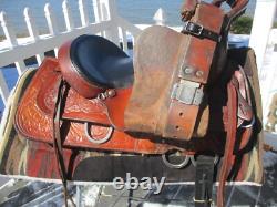 15'' Bar J #805 Stage Coach West Western Trail Saddle Fqhbars 30 Lbs