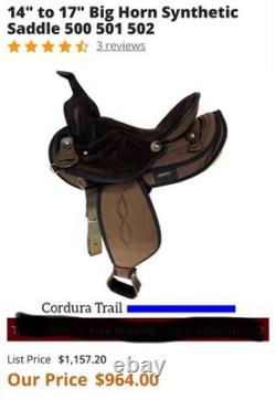 15 Big Horn 502 Codura Western Saddle Lightweight Hybrid Suede/Nylon