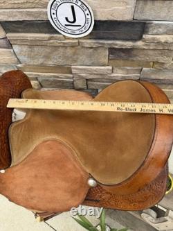 15 Big Horn Barrel Saddle- #1511 Deep Seat, Western, Oak Leaf, Clean