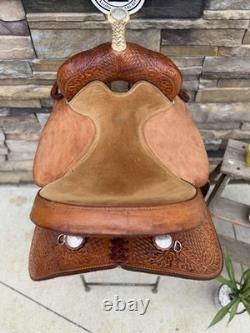 15 Big Horn Barrel Saddle- #1511 Deep Seat, Western, Oak Leaf, Clean