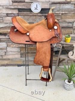15 Big Horn Barrel Saddle- #1511 Deep Seat, Western, Oak Leaf, Clean