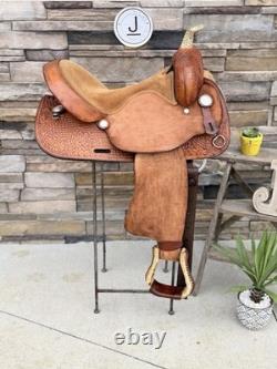 15 Big Horn Barrel Saddle- #1511 Deep Seat, Western, Oak Leaf, Clean