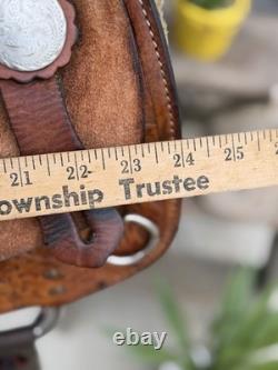 15 Big Horn Barrel Saddle- #1511 Deep Seat, Western, Oak Leaf, Clean