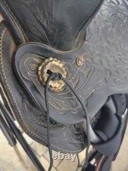 15 Big Horn Black Western Saddle with Youth and Regular Fenders