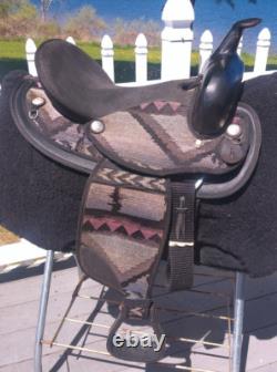 15'' Black Aztec abetta Original Western saddle QH BARS