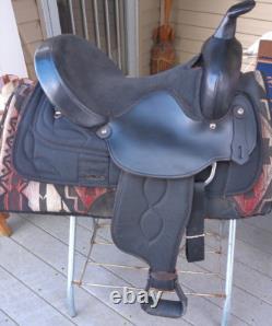 15'' Black Big Horn # 270 Western Barrel Trail saddle QH BAR LEATHER/CORDURA 15'' Black Big Horn # 270 Western Barrel Trail saddle QH BAR LEATHER/CORDURA