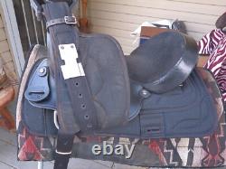 15'' Black Big Horn # 270 Western Barrel Trail saddle QH BAR LEATHER/CORDURA 15'' Black Big Horn # 270 Western Barrel Trail saddle QH BAR LEATHER/CORDURA