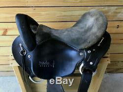 15 Black Kuda Western Style Paso Fino Gaited Trail Horse Saddle with Suede Seat