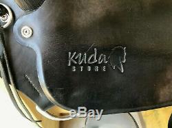 15 Black Kuda Western Style Paso Fino Gaited Trail Horse Saddle with Suede Seat