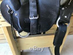 15 Black Kuda Western Style Paso Fino Gaited Trail Horse Saddle with Suede Seat