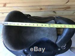 15 Black Kuda Western Style Paso Fino Gaited Trail Horse Saddle with Suede Seat