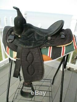 15'' Black Suede & Cordura big horn #600 western barrel trail saddle QHB