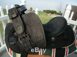 15'' Black Suede & Cordura big horn #600 western barrel trail saddle QHB