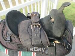 15'' Black Suede & Cordura big horn #600 western barrel trail saddle QHB