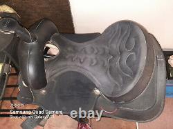 15 Black Wintec Western Horse Saddle with 7 Gullet and FQHB
