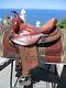 15'' Burgundy Big Horn #132 Western Barrel Trail Saddle Sqh Bar Leather /cordura