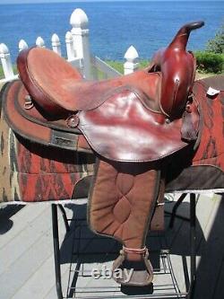 15'' Burgundy Big Horn #132 Western Barrel Trail saddle SQH BAR LEATHER /CORDURA