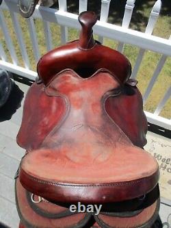 15'' Burgundy Big Horn #132 Western Barrel Trail saddle SQH BAR LEATHER /CORDURA