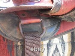 15'' Burgundy Big Horn #132 Western Barrel Trail saddle SQH BAR LEATHER /CORDURA