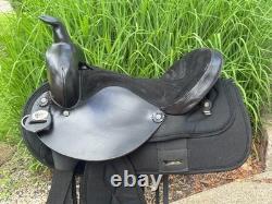 15 CHISHOLM TRAIL Black Light Weight Leather & Cordura Western Saddle CLEAN