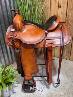 15 CIRCLE Y Topeka Flex-Lite Western Trail Saddle #1551 Pecan Med Tree