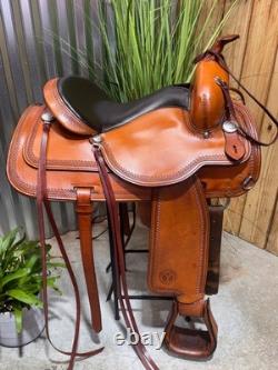 15 CIRCLE Y Topeka Flex-Lite Western Trail Saddle #1551 Pecan Med Tree