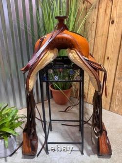 15 CIRCLE Y Topeka Flex-Lite Western Trail Saddle #1551 Pecan Med Tree