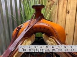 15 CIRCLE Y Topeka Flex-Lite Western Trail Saddle #1551 Pecan Med Tree