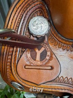 15 CIRCLE Y Topeka Flex-Lite Western Trail Saddle #1551 Pecan Med Tree