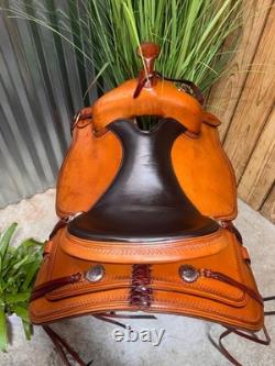 15 CIRCLE Y Topeka Flex-Lite Western Trail Saddle #1551 Pecan Med Tree 15 CIRCLE Y Topeka Flex-Lite Western Trail Saddle #1551 Pecan Med Tree