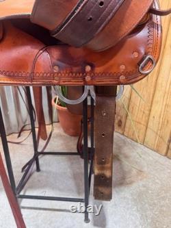 15 CIRCLE Y Topeka Flex-Lite Western Trail Saddle #1551 Pecan Med Tree