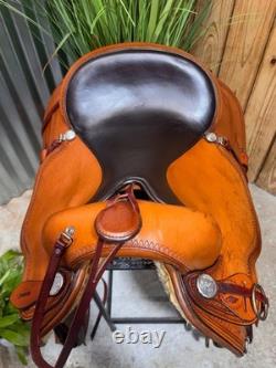 15 CIRCLE Y Topeka Flex-Lite Western Trail Saddle #1551 Pecan Med Tree