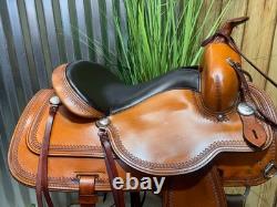 15 CIRCLE Y Topeka Flex-Lite Western Trail Saddle #1551 Pecan Med Tree