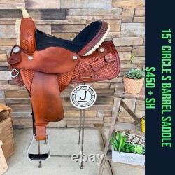 15 Circle G Barrel Saddle- Deep Seat, Western, Semi-QH Bars