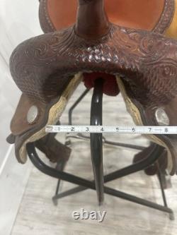 15 Circle Y Barrel Racing Western Saddle, Brown Leather, Traditional