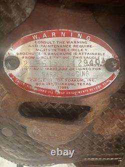 15 Circle Y Barrel Racing Western Saddle, Brown Leather, Traditional