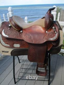 15'' Circle Y Equitation Western Show Saddle Sqh Bars Silver Canyon
