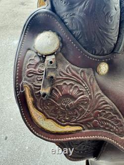 15'' Circle Y Equitation Western Show Saddle Sqh Bars Silver Canyon