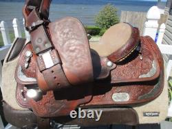 15'' Circle Y Equitation Western Show Saddle Sqh Bars Silver Canyon