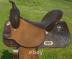 15 Circle Y High Horse Lightly Used RunAway Barrel SaddleFaux Gator SeatCLEAN