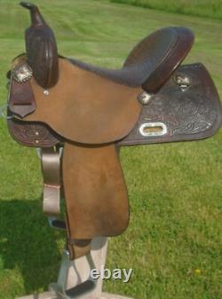 15 Circle Y High Horse Lightly Used RunAway Barrel SaddleFaux Gator SeatCLEAN