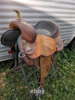 15 Circle Y Lisa Lockhart Flex 2 Barrel Saddle Western Horse Tack NICE