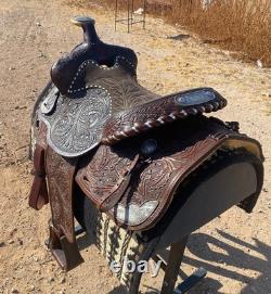 15 Circle Y Saddle Show Pleasure Original Timeless Design Sterling Conchos WOW