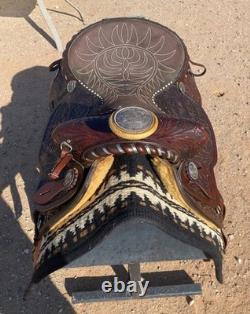 15 Circle Y Saddle Show Pleasure Original Timeless Design Sterling Conchos WOW
