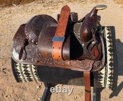 15 Circle Y Saddle Show Pleasure Original Timeless Design Sterling Conchos WOW