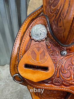 15 Circle Y Western EQUITATION Show Horse Saddle w Silver